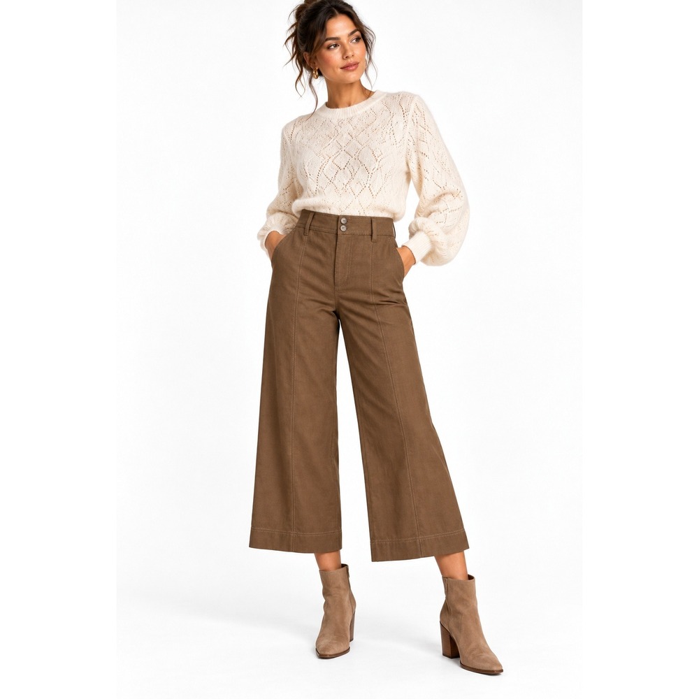 Democracy Absolution Skyrise Wide Leg Cargo Trouser Brown 0P NWT